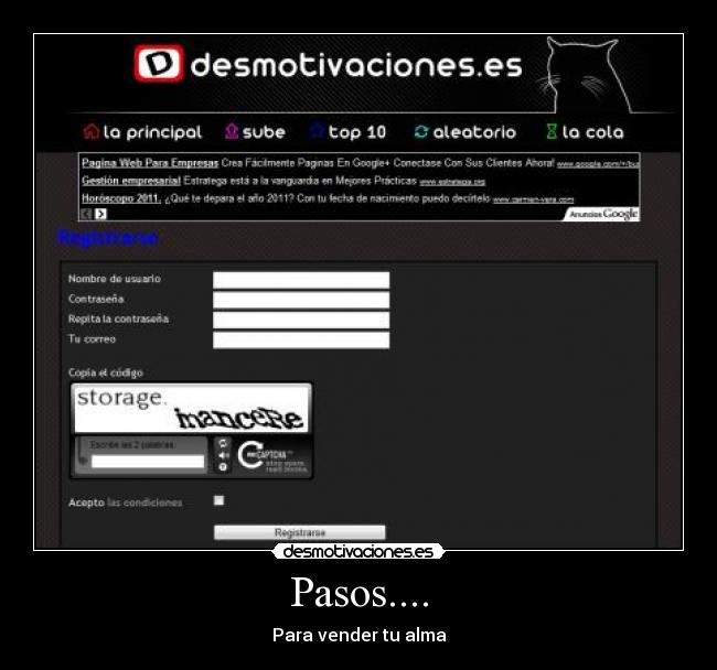 Pasos.... - Para vender tu alma