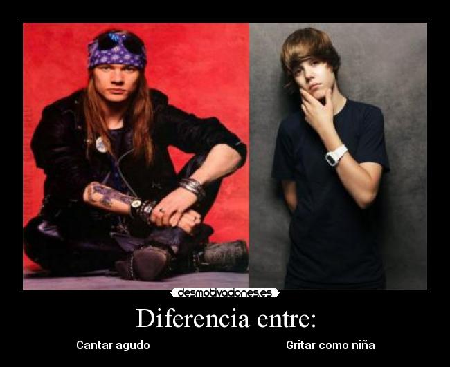 Diferencia entre: - Cantar agudo Gritar como niña