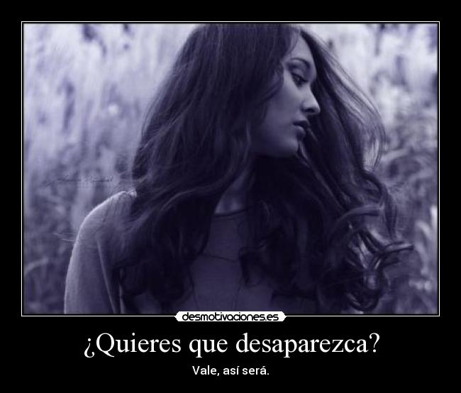 ¿Quieres que desaparezca? -