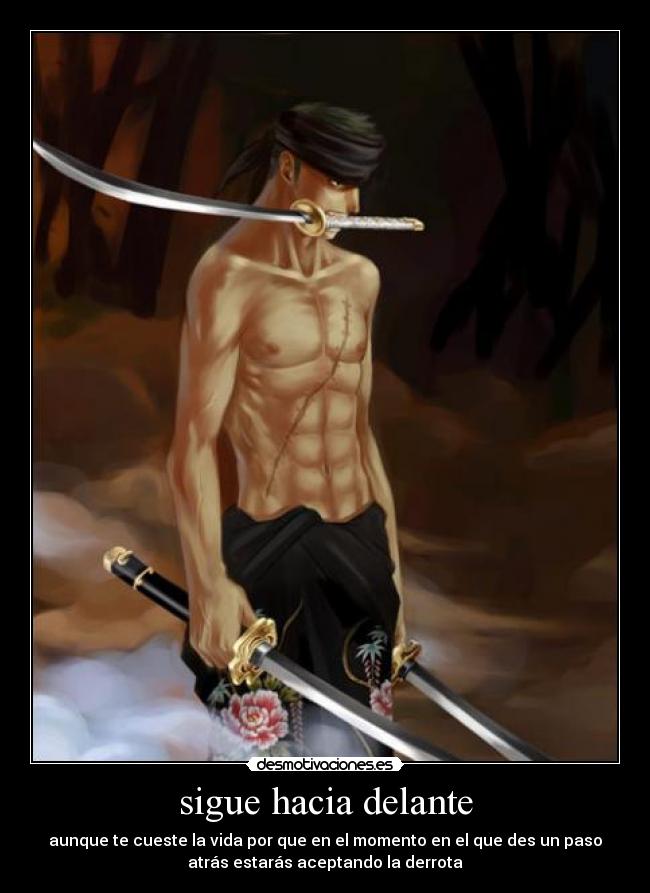 sigue hacia delante -