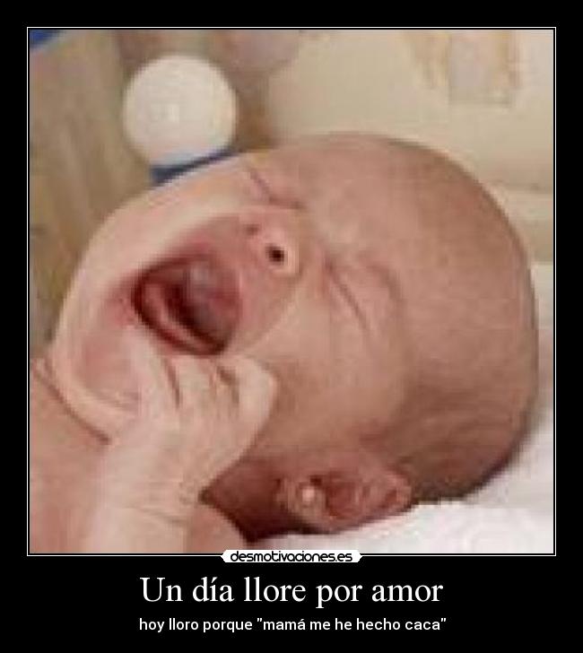 Un día llore por amor - hoy lloro porque mamá me he hecho caca