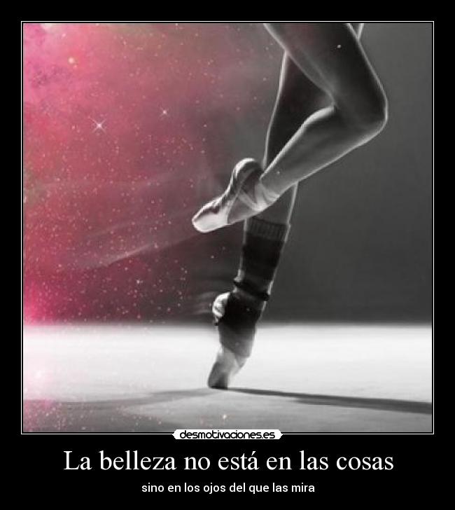 La belleza no está en las cosas -