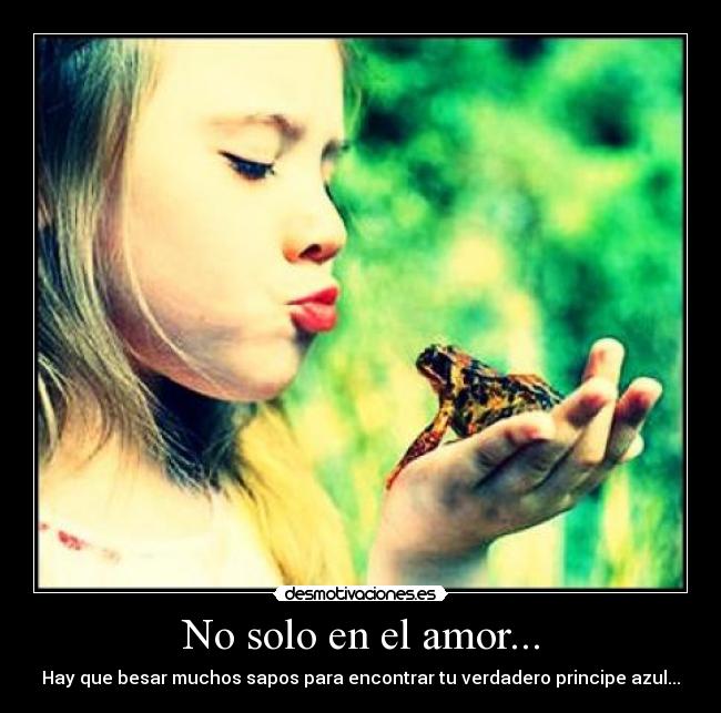 No solo en el amor... - Hay que besar muchos sapos para encontrar tu verdadero principe azul...