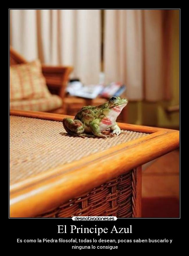 El Principe Azul - Es como la Piedra filosofal, todas lo desean, pocas saben buscarlo y
ninguna lo consigue
