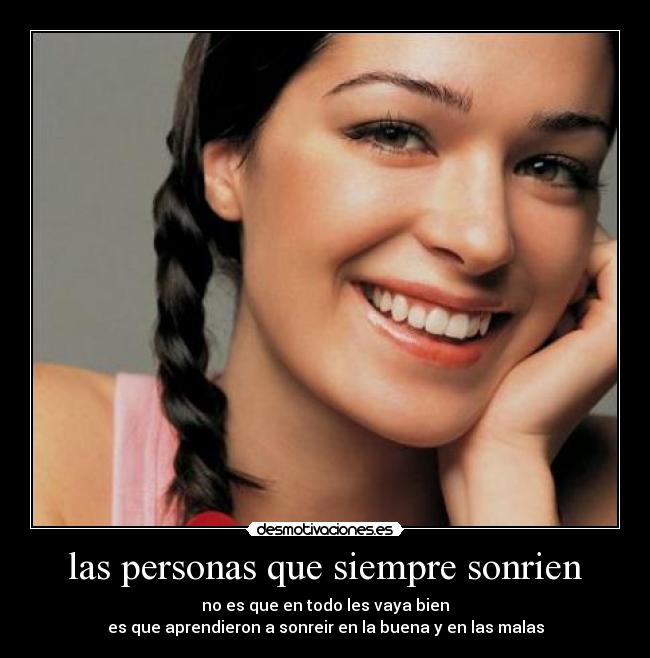las personas que siempre sonrien - 