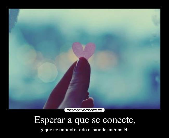 Esperar a que se conecte, - y que se conecte todo el mundo, menos él.