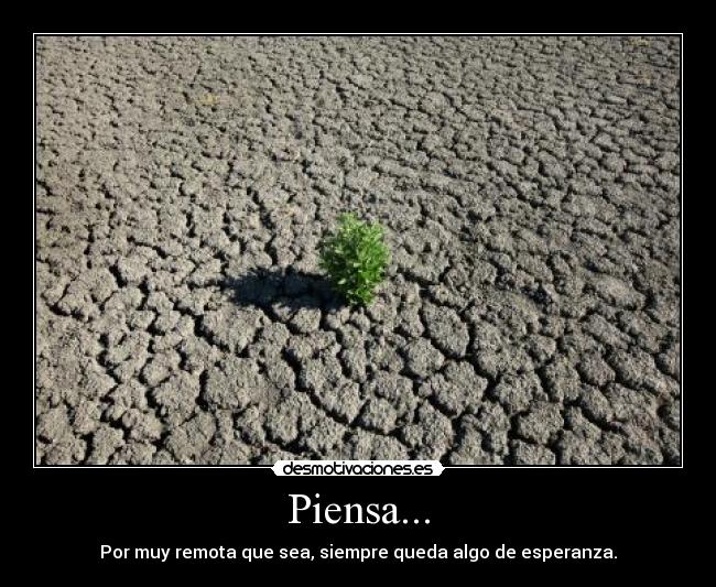 Piensa... - Por muy remota que sea, siempre queda algo de esperanza.