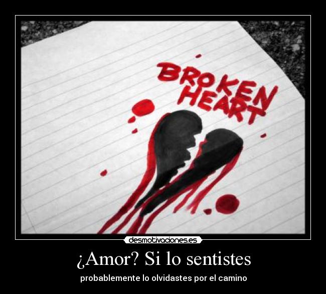 ¿Amor? Si lo sentistes - probablemente lo olvidastes por el camino