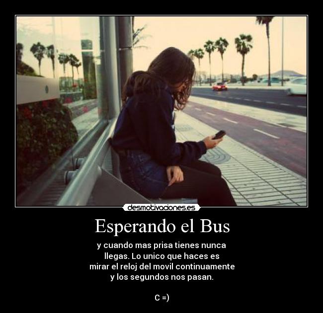carteles esperando bus desmotivaciones