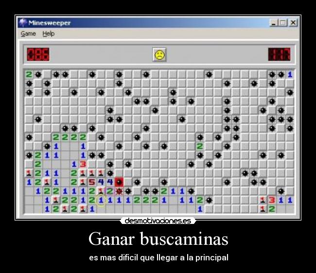 Ganar buscaminas - es mas dificil que llegar a la principal