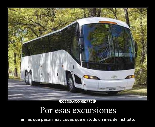 Por esas excursiones - en las que pasan más cosas que en todo un mes de instituto.