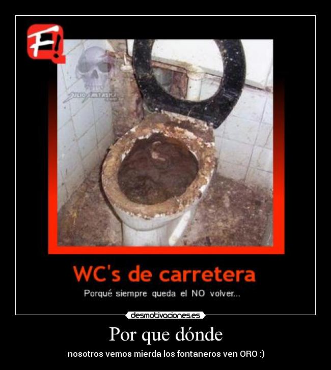 Por que dónde - nosotros vemos mierda los fontaneros ven ORO :)