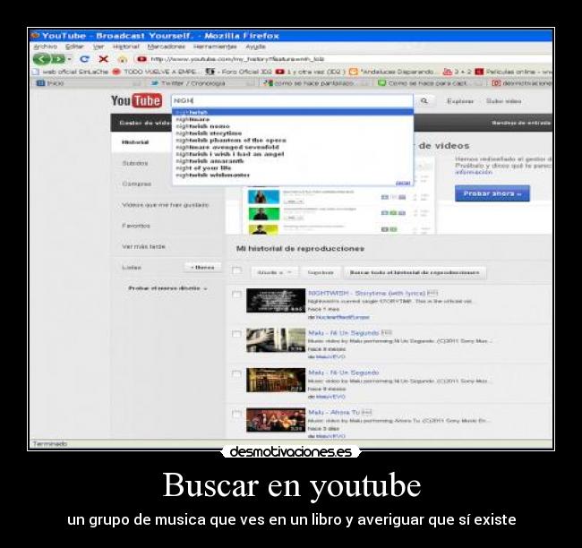 Buscar en youtube - 