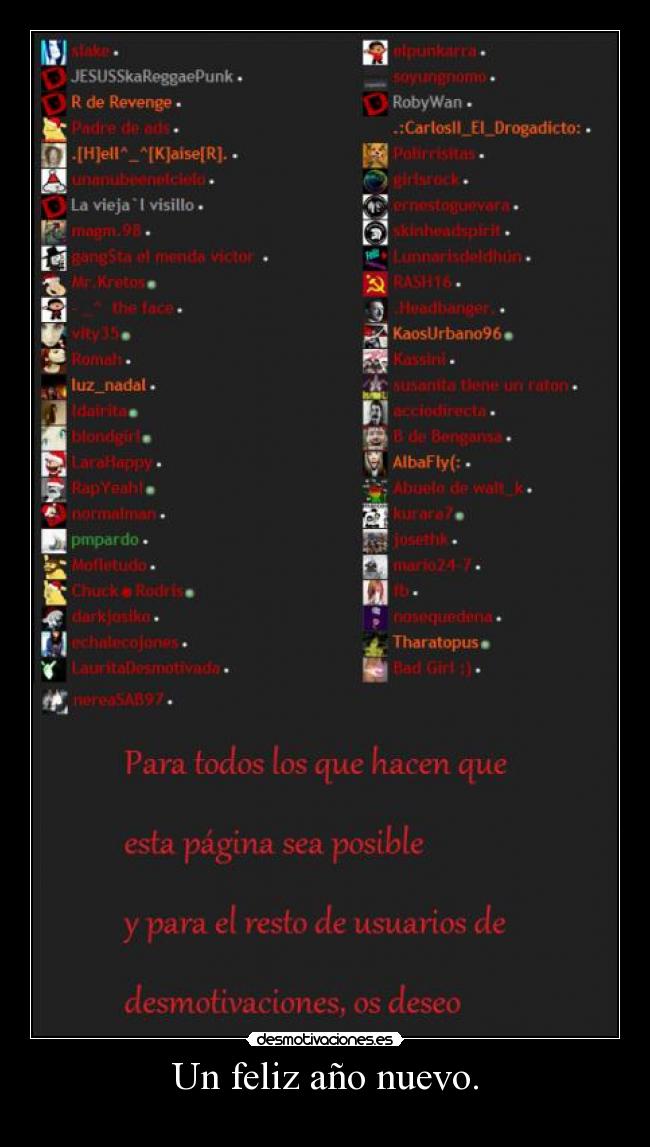 Un feliz año nuevo. -