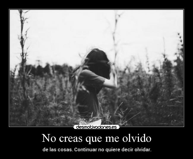 No creas que me olvido - de las cosas. Continuar no quiere decir olvidar.