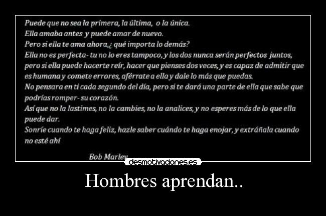 Hombres aprendan.. -