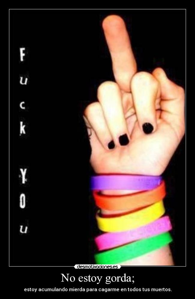 No estoy gorda; - estoy acumulando mierda para cagarme en todos tus muertos.