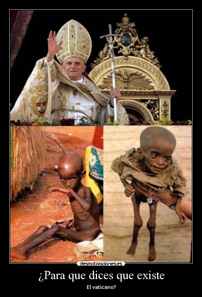 carteles vaticano papa ninos desnutridos desmotivaciones