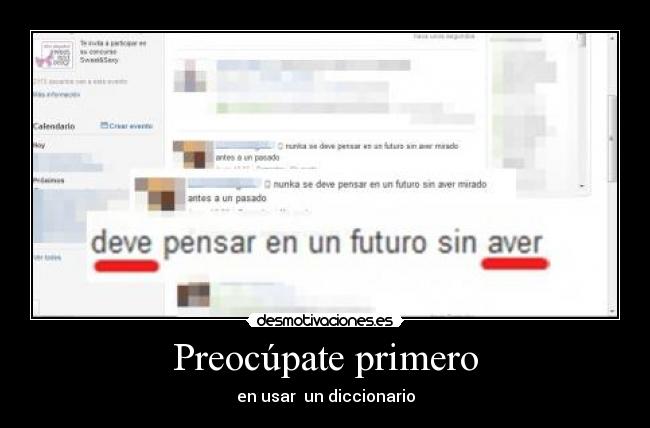 Preocúpate primero - en usar  un diccionario