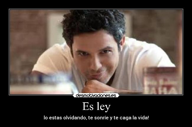 Es ley - lo estas olvidando, te sonríe y te caga la vida!