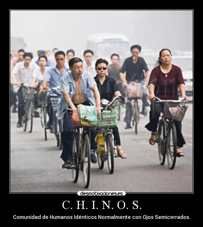 C. H. I. N. O. S. - Comunidad de Humanos Idénticos Normalmente con Ojos Semicerrados.
