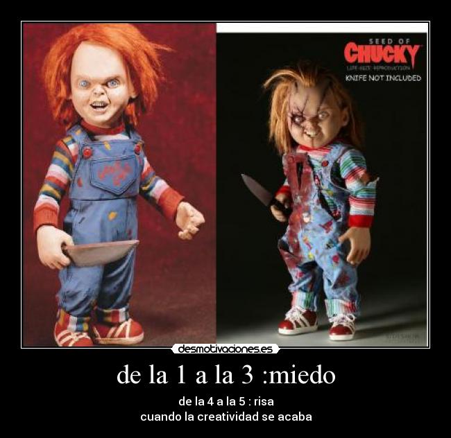 de la 1 a la 3 :miedo -