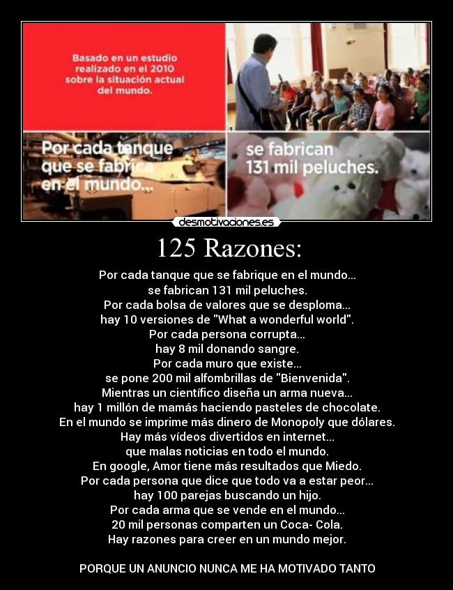 125 Razones: -