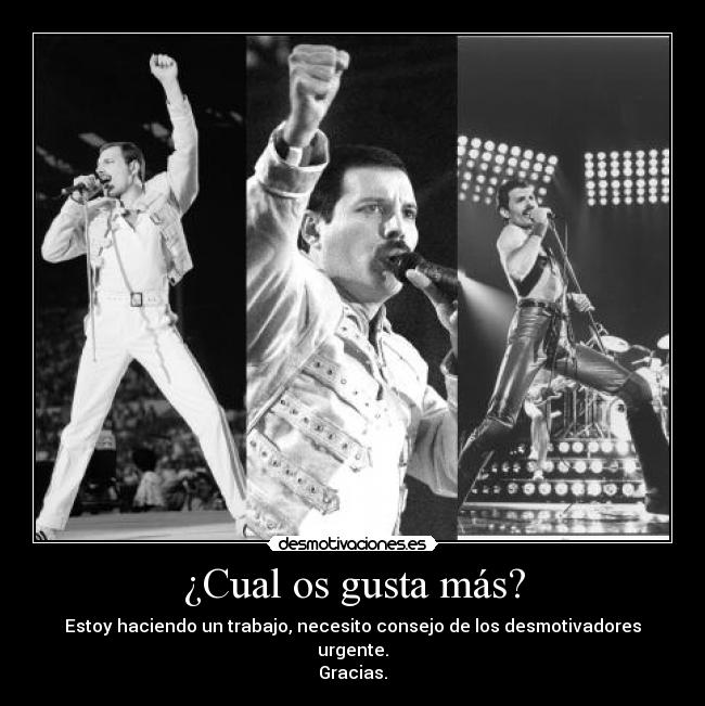 ¿Cual os gusta más? - Estoy haciendo un trabajo, necesito consejo de los desmotivadores urgente.
Gracias.