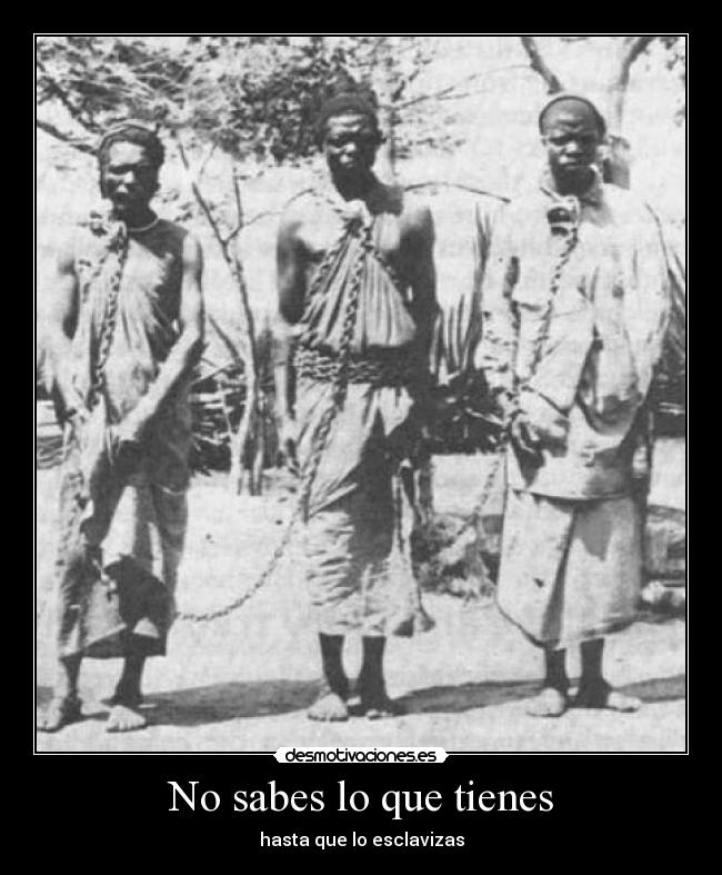 No sabes lo que tienes - hasta que lo esclavizas