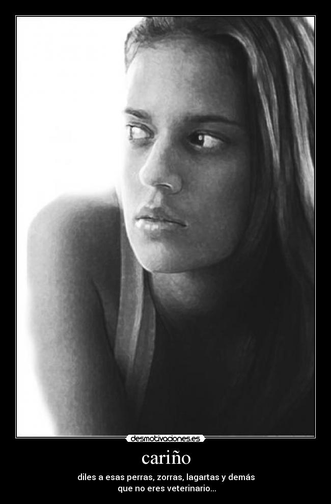 cariño - diles a esas perras, zorras, lagartas y demás
 que no eres veterinario...