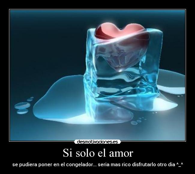 Si solo el amor - se pudiera poner en el congelador... seria mas rico disfrutarlo otro dia ^_^