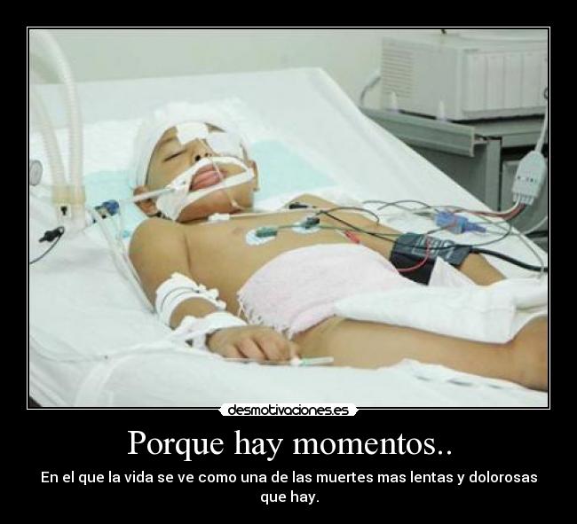 Porque hay momentos.. - En el que la vida se ve como una de las muertes mas lentas y dolorosas que hay.