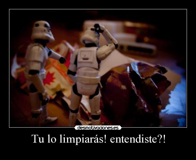 Tu lo limpiarás! entendiste?! - 