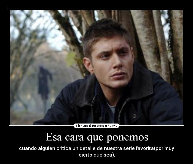 Esa cara que ponemos - cuando alguien critica un detalle de nuestra serie favorita(por muy cierto que sea).