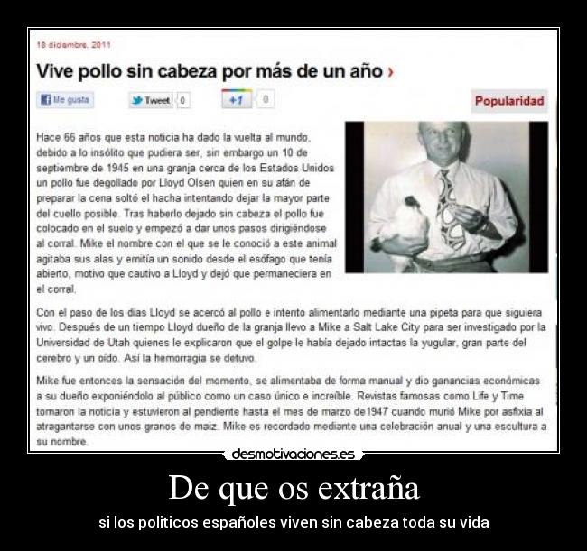 De que os extraña -