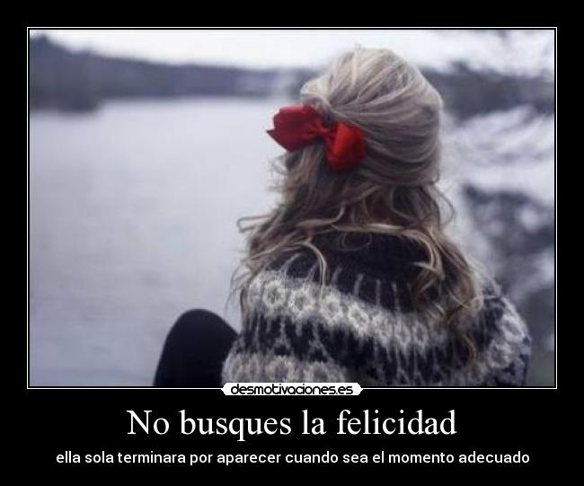No busques la felicidad -