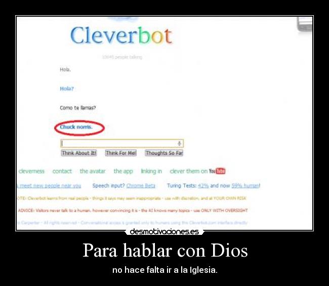 Para hablar con Dios - no hace falta ir a la Iglesia.