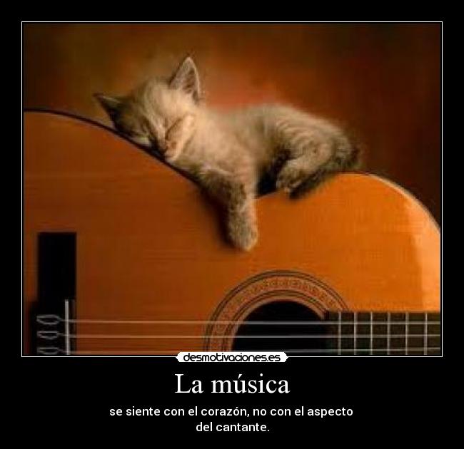 La música - se siente con el corazón, no con el aspecto 
del cantante.