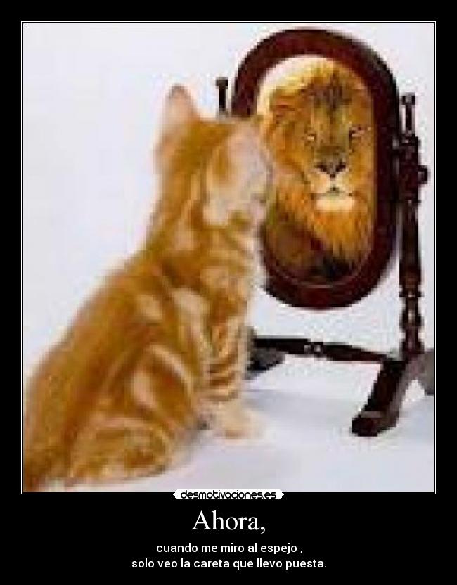 Ahora, - cuando me miro al espejo ,
solo veo la careta que llevo puesta.