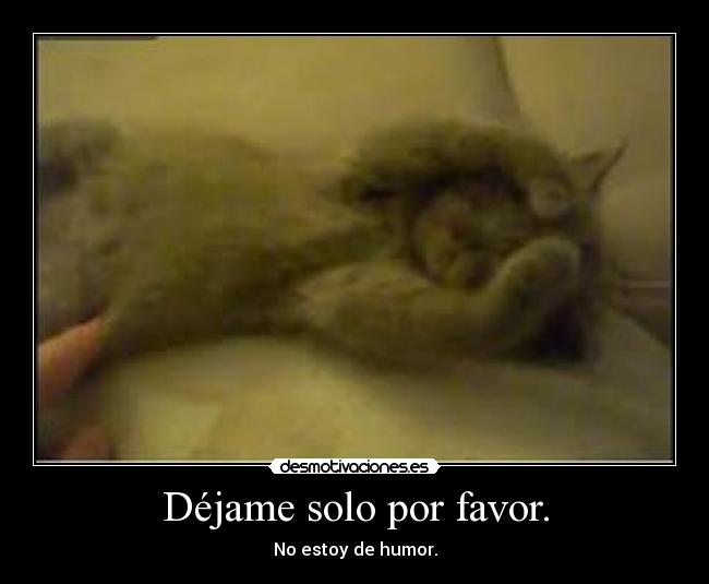 Déjame solo por favor. -