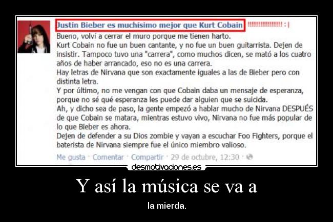 Y así la música se va a -