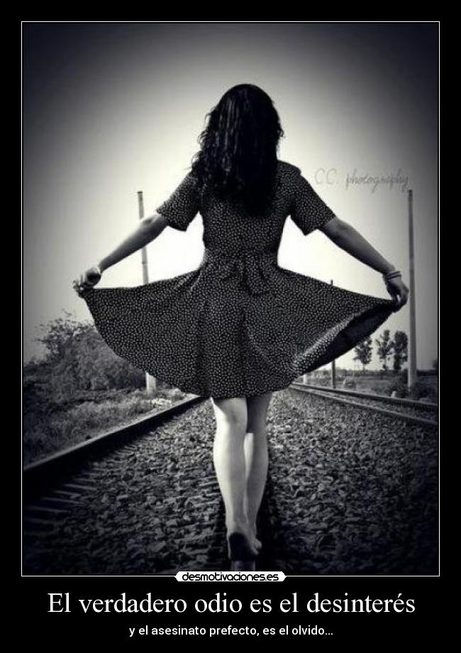 El verdadero odio es el desinterés - y el asesinato prefecto, es el olvido...