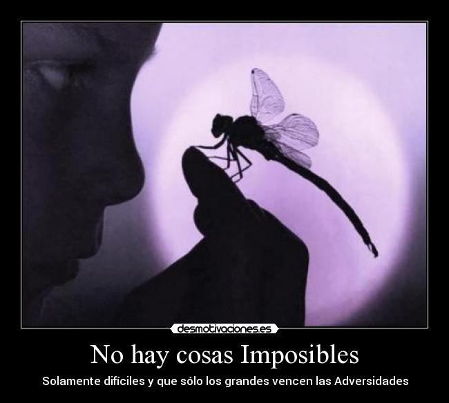 No hay cosas Imposibles - Solamente difíciles y que sólo los grandes vencen las Adversidades