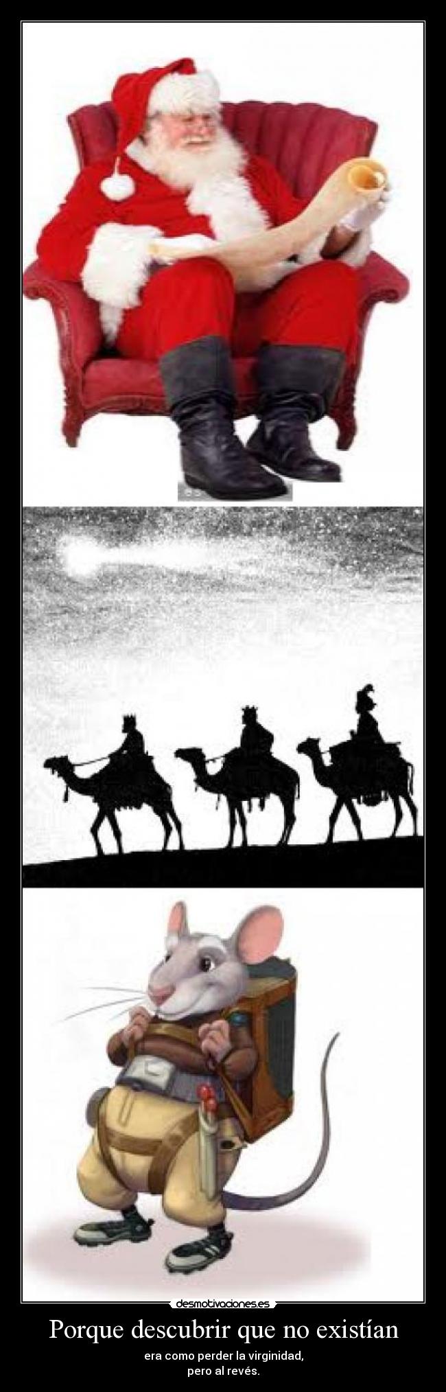 carteles papa noel reyes magos ratoncito perez desmotivaciones