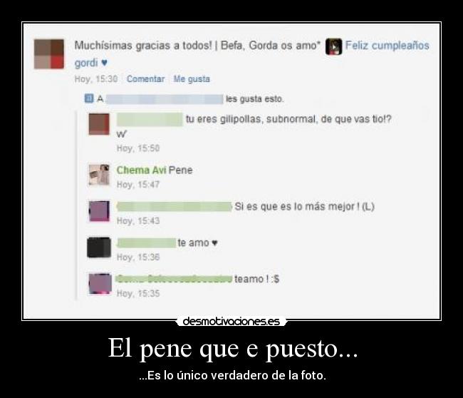 El pene que e puesto... -