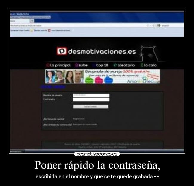 Poner rápido la contraseña, - 