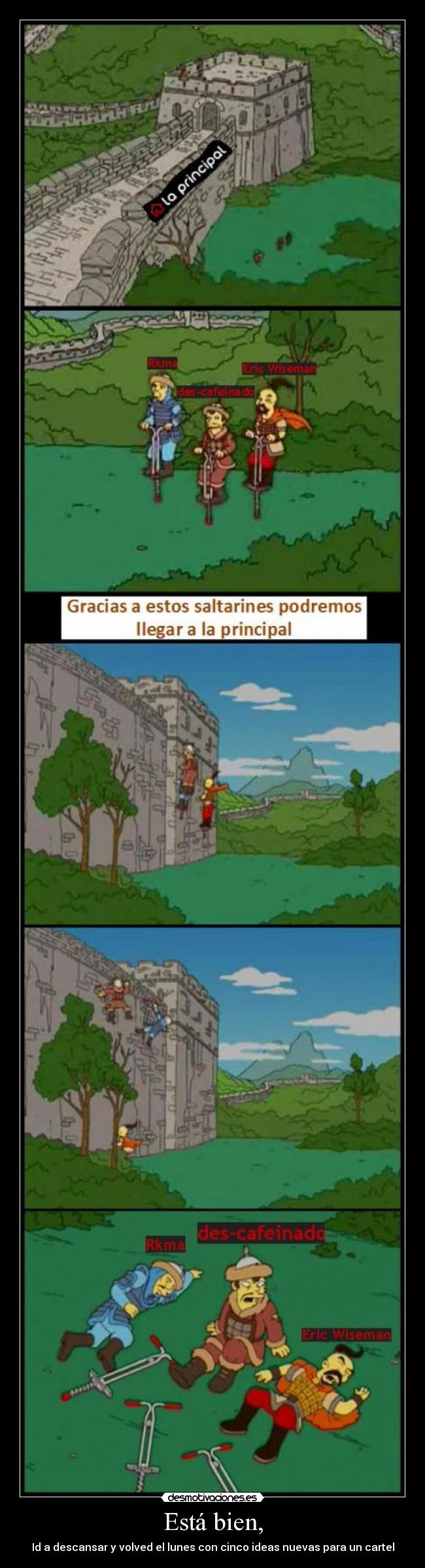 carteles escena los simpsons parodiada con usuarios desmotivaciones desmotivaciones