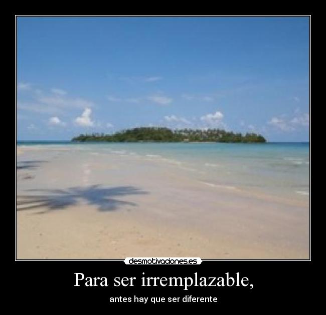 Para ser irremplazable, - antes hay que ser diferente