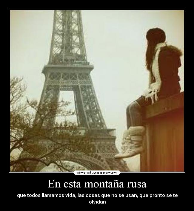 En esta montaña rusa - que todos llamamos vida, las cosas que no se usan, que pronto se te olvidan