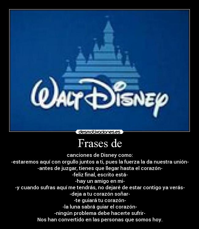 CANCIONES DE LAS PELICULAS DE DISNEY canciones de las peliculas de disney: